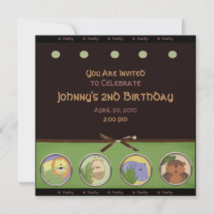 Jungle Animal Party-inbjudan Inbjudningar