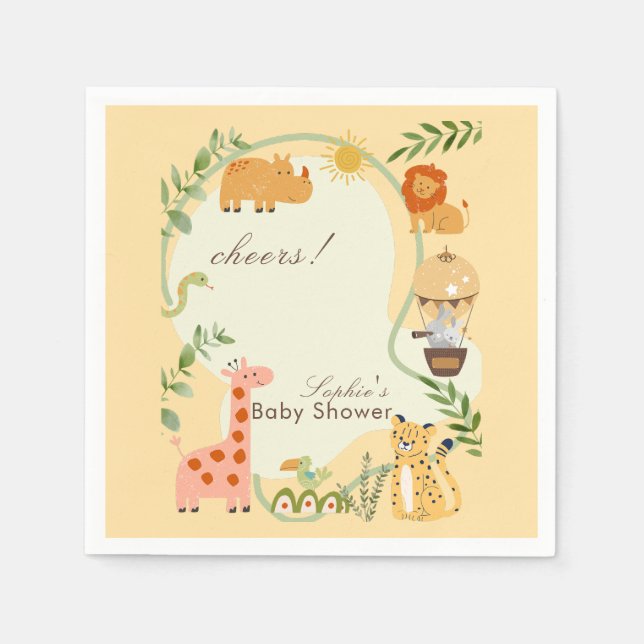 Jungle Animal Safari Adventure Awaits Pappersservett (Framsidan)