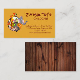 Jungle Animal Theme Child Daycare Affärskort Visitkort
