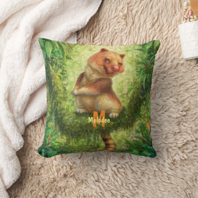 Jungle Animal Träd Kangaroo Dekorativ kudde (Filt)