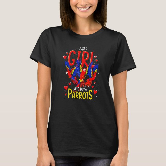 Jungle Animal Tropical Bird Macaw Parrot bara A Gi T Shirt (Framsida)