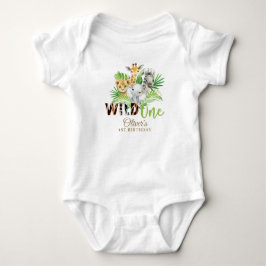 Jungle Animal Vild EN Boy 1st Birthday Outfit T Shirt