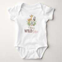 Jungle Animal Vild ONE Girl 1st Birthday Outfit B
