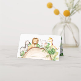 Jungle Animals 1:a födelsedag Baby Shower Greenery Placeringskort