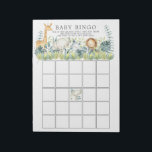 Jungle Animals Baby Shower Bingo Game Anteckningsblock<br><div class="desc">Babyduschbingo-spelets tearplatta med vidsträckta djungeldjur,  inklusive elefant,  lejon,  giraffe och rhino.</div>
