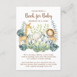 Jungle Animals Baby Shower Bok för Baby Card Tilläggskort