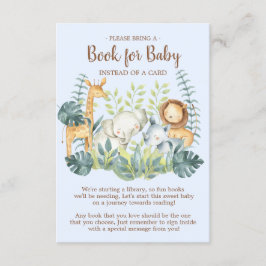Jungle Animals Baby Shower Bok för Baby Card Tilläggskort