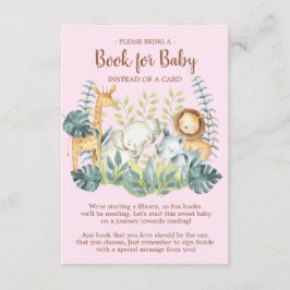 Jungle Animals Baby Shower Bok för Baby Card Tilläggskort