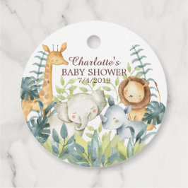 Jungle Animals Baby Shower Favor Gift Märkre Gåvor Etiketter