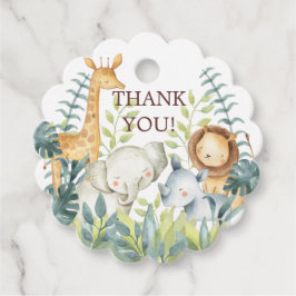 Jungle Animals Baby Shower Favor Gift Märkre Gåvor Etiketter