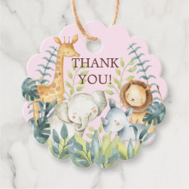 Jungle Animals Baby Shower Favor Gift Märkre Gåvor Etiketter