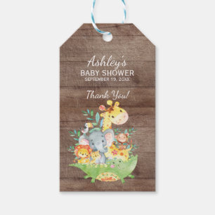 Jungle Animals Baby Shower Favor Gift Märkre Presentetikett