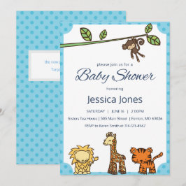 Jungle Animals Baby Shower Inbjudan
