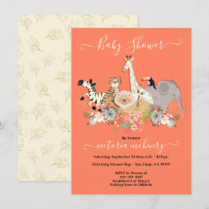 Jungle Animals Baby Shower-inbjudan Inbjudningar