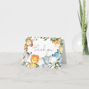 Jungle Animals Baby Shower Tack för ditt kort