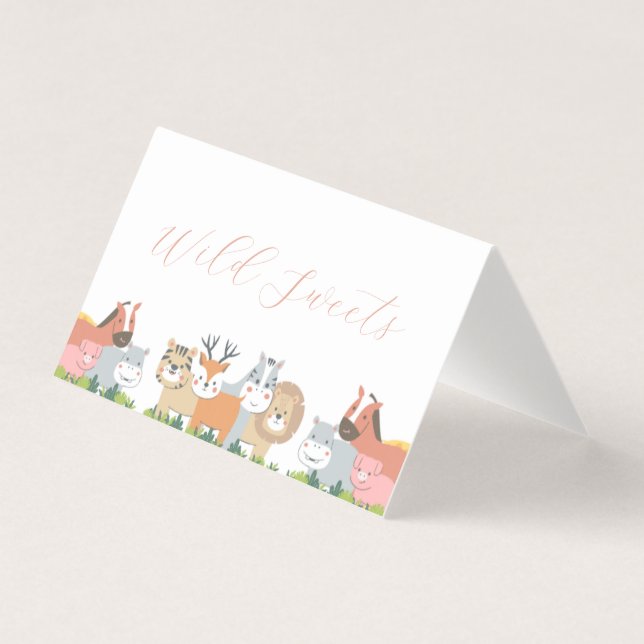 Jungle Animals Baby Shower Tält Card Kort (Framsida)