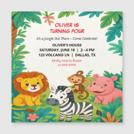 Jungle Animals Birthday Call Boys Magnetic
