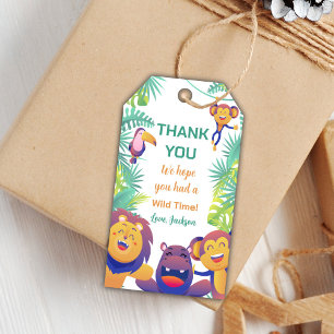 Jungle Animals Birthday Gift Märkres Presentetikett