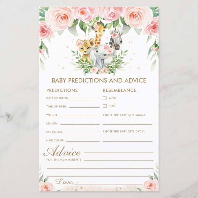 Jungle Animals Blommigt Baby Predictions and Advic (Framsida)