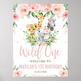 Jungle Animals  Blommigt Vild 1 välkomstplats Poster