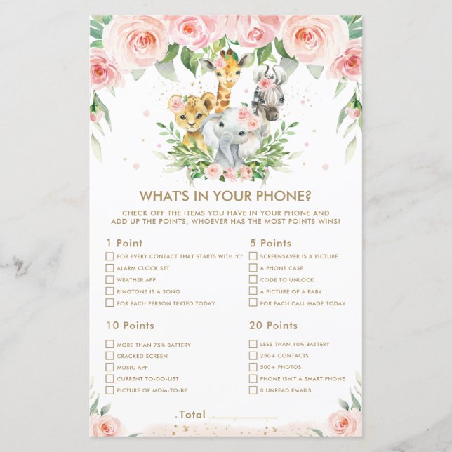 Jungle Animals Blommigt What's in your Mobil Game (Framsida)