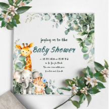 Jungle Animals Boy Baby Shower-inbjudan