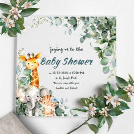 Jungle Animals Boy Baby Shower-inbjudan Inbjudningar