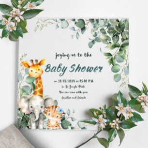 Jungle Animals Boy Baby Shower-inbjudan Inbjudningar