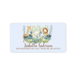 Jungle Animals Boys Baby Shower-adressetikett Adressetikett