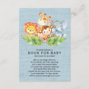 Jungle Animals Boys Baby Shower Bok för Baby Tilläggskort