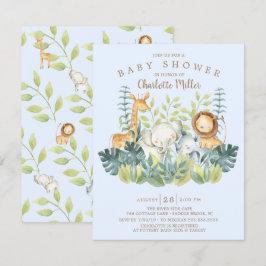 Jungle Animals Boys Baby Shower Inbjudningar