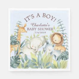 Jungle Animals Boys Baby Shower Pappra blöjor Pappersservett
