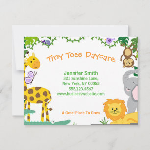 Jungle Animals Child Daycare Business Notice Meddelande