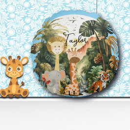 Jungle Animals Exotic Safari Dream Round Pillow Rund Kudde