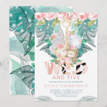 Jungle Animals Girl Birthday Cute