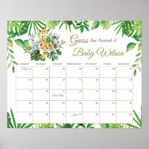 Jungle Animals gissar att Baby förfallodatum - spe Poster