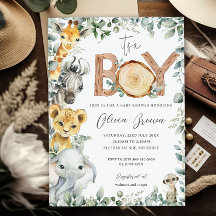Jungle Animals Greenery Safari Boy Shower
