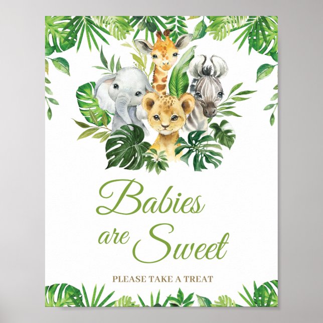 Jungle Animals Greenery Spädbarn är Sweet Treat Po Poster (Framsidan)