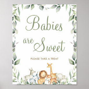 Jungle Animals Greenery Spädbarn är Sweet Treat Poster