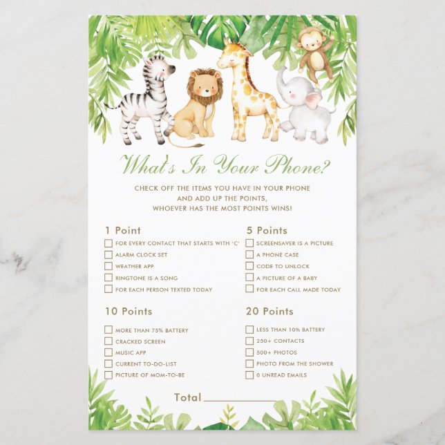 Jungle Animals Greenery What's in Your Mobil Game (Framsida)