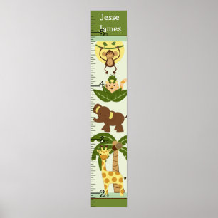 Jungle Animals Growth Chart-Behålla vid 8x44! Poster