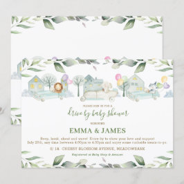 Jungle Animals kör stor energi med babyskor Inbjudningar