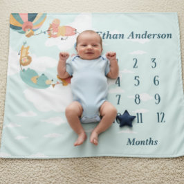 Jungle Animals Neutral Baby Blanket
