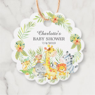 Jungle Animals Neutralt Baby Shower Favor Gift Mär Gåvor Etiketter