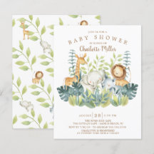 Jungle Animals Neutralt Baby Shower