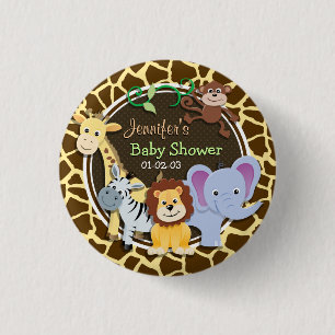 Jungle Animals on Brown Giraffe Animal Print Knapp