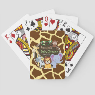 Jungle Animals on Brown Giraffe Animal Print Spel Kort