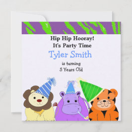 Jungle Animals Party-inbjudan Inbjudningar
