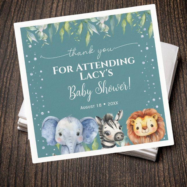 Jungle Animals Safari Baby Shower Pappersservett (Skapare uppladdad)
