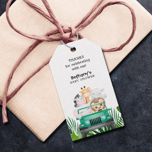 Jungle Animals Safari Baby Shower Presentetikett